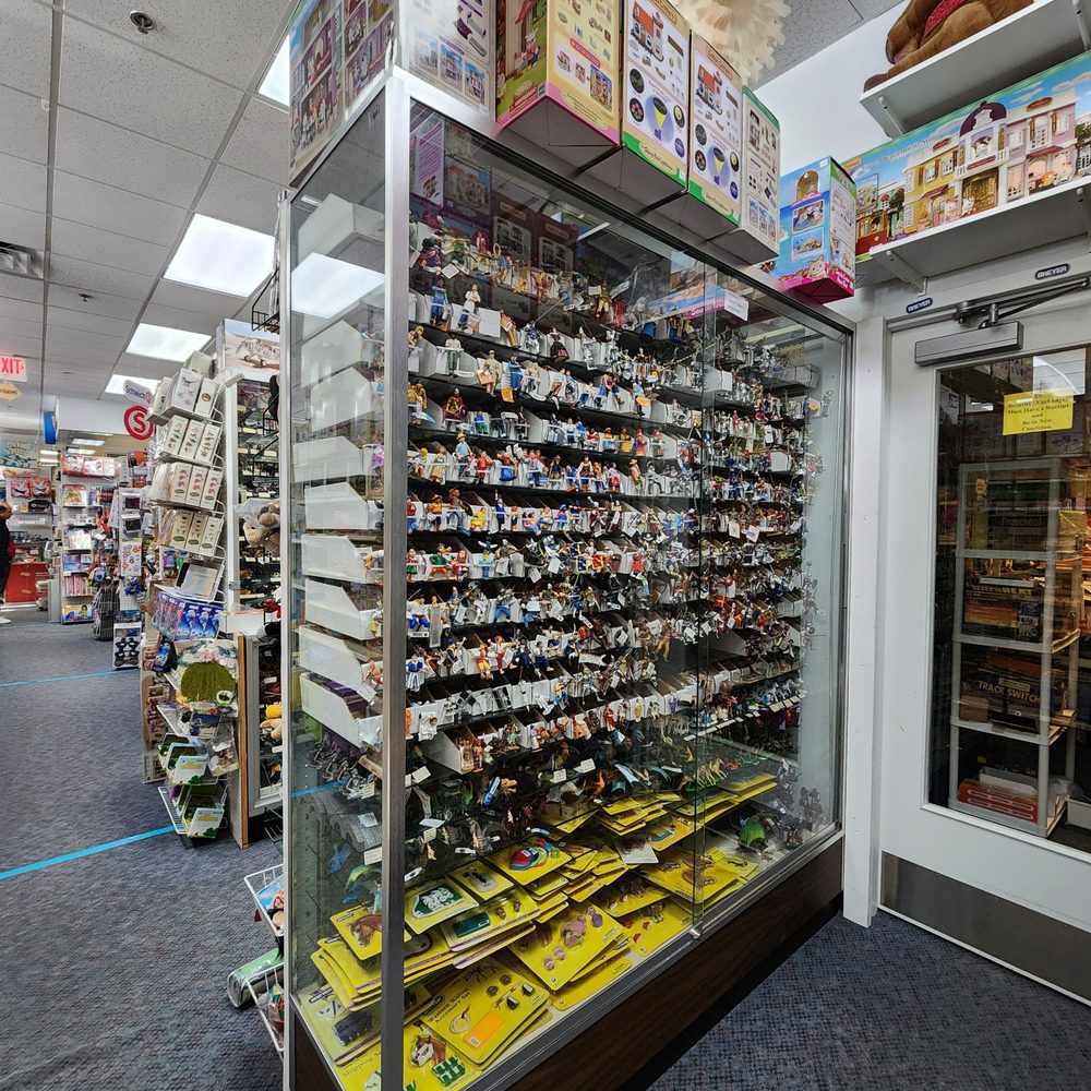 hobby shop display of models