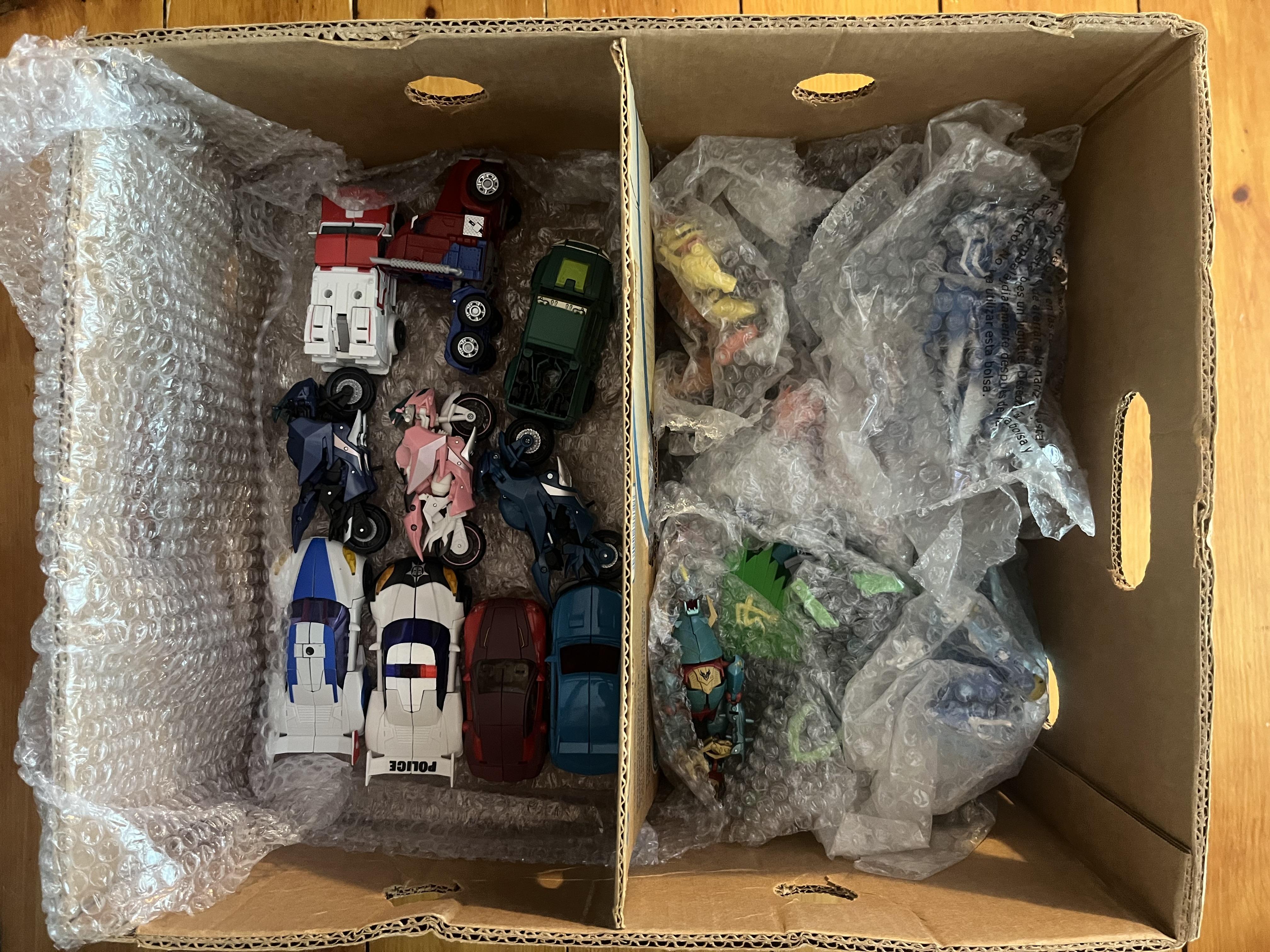 diecast cars packed in foam