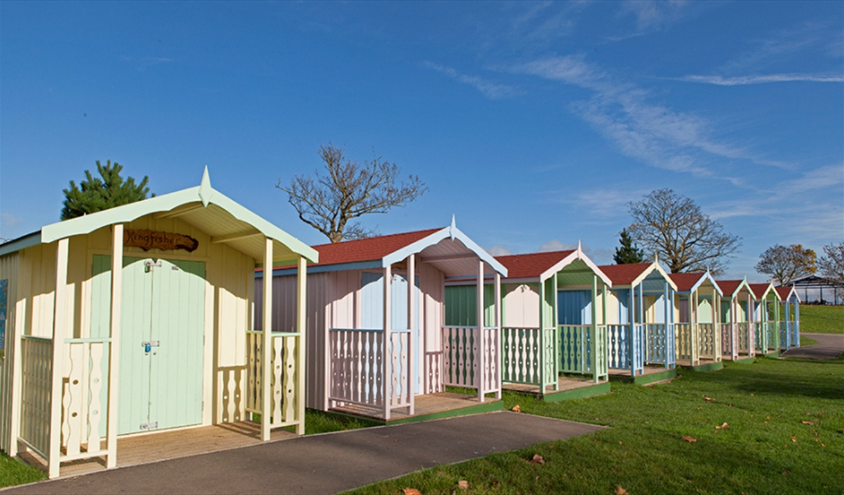 beach huts on promenade